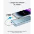 Anker 533 Power Bank10000mah Portable Charger-A1249 (PowerCore 25W) With 3 Port, 2 USB-C, 1 USB-A Fast Charging Battery Pack For iPhone Series, iPad, Samsung, Android and More (Blue)